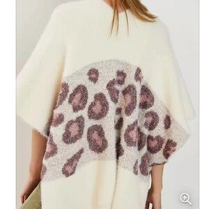 Anthropologie Kenzie Leopard Shimmer Cape